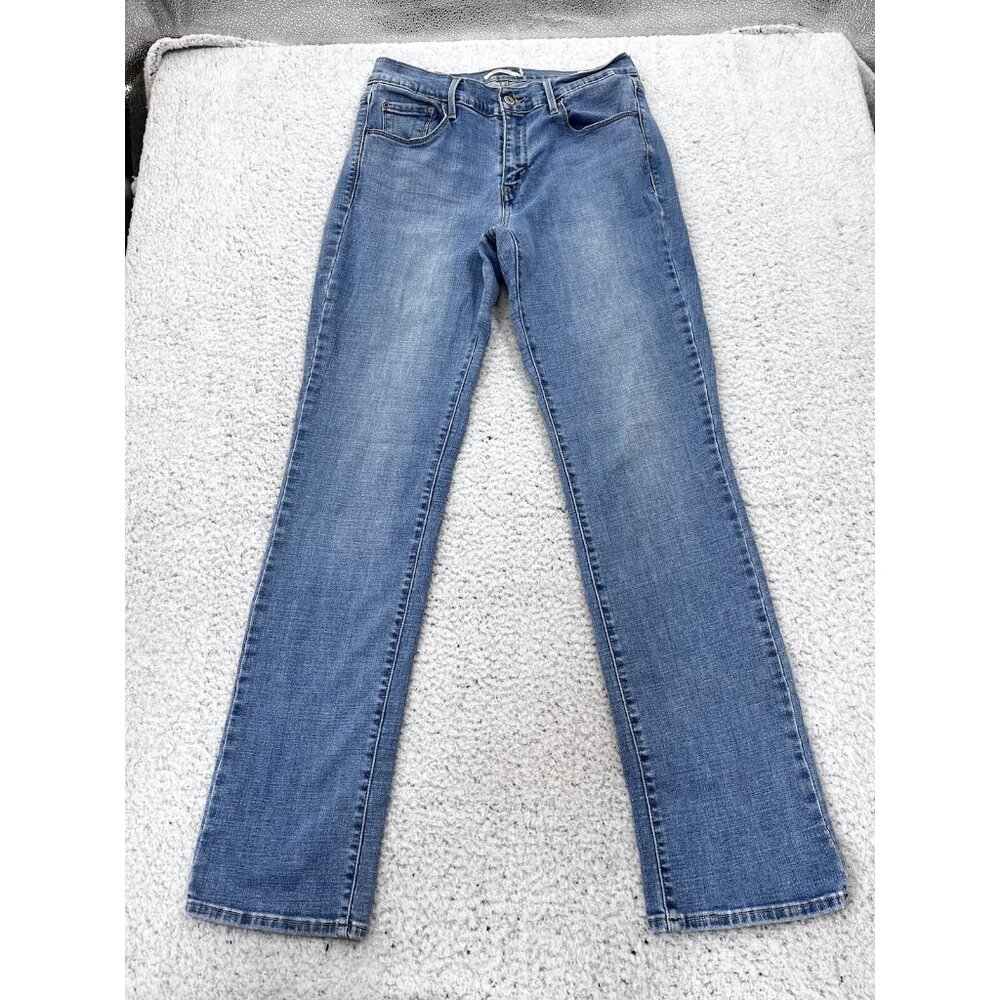 Levis Jeans Womens Size 10 505 Straight Hi-Rise Blue Medium Wash - Picture 2 of 11